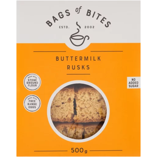 Bags Of Bites Buttermilk Rusks No Sugar 500g Bags Of Bites Buttermilk Rusks No Sugar 500g