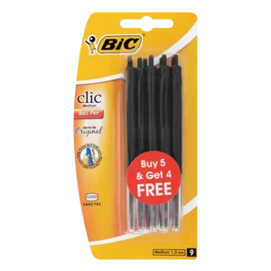 BIC Clic Medium Ball Black Pen 8 Pack BIC Clic Medium Ball Black Pen 8 Pack