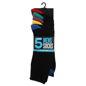 Bare Basics Fancy Black Mens Socks 5 Pack Bare Basics Fancy Black Mens Socks 5 Pack
