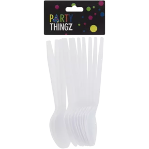 Party Thingz White Plastic Spoons 12 Pack Party Thingz White Plastic Spoons 12 Pack