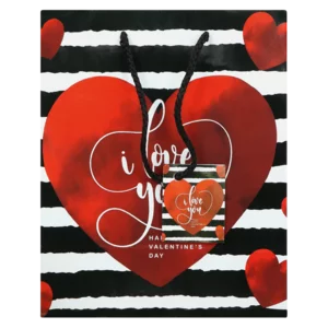 Medium Striped Valentine's Day Gift Bag
