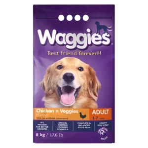 Waggies Chicken & Veggies Flavoured Adult Dog Food 8kg Waggies Chicken & Veggies Flavoured Adult Dog Food 8kg
