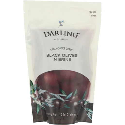 Darling Black Olives In Brine 200g Darling Black Olives In Brine 200g