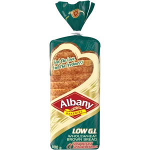 Albany Low G.I. Wholewheat Sliced Brown Bread Loaf 800g Albany Low G.I. Wholewheat Sliced Brown Bread Loaf 800g