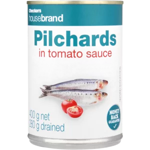 Checkers Housebrand Pilchards In Tomato Sauce 400g Checkers Housebrand Pilchards In Tomato Sauce 400g