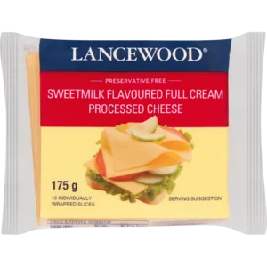 Lancewood Sweetmilk Flavoured Full Cream Processed Cheese Slices 175g Lancewood Sweetmilk Flavoured Full Cream Processed Cheese Slices 175g
