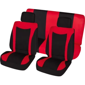 Q-Premium Red Santiago Seat Covers Set 6 Piece