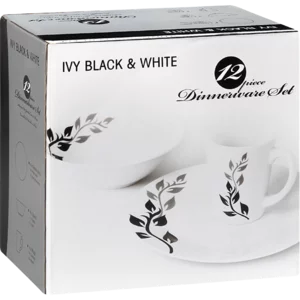 Black & White Dinner Set 12 Piece