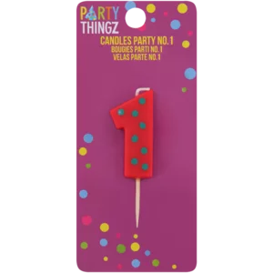 Party Thingz Red & Green No.1 Party Candle Party Thingz Red & Green No.1 Party Candle