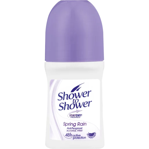 Shower To Shower Spring Rain Anti-Perspirant Roll On 50ml Shower To Shower Spring Rain Anti-Perspirant Roll On 50ml
