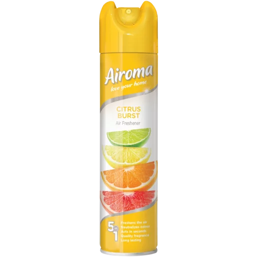 Airoma Citrus Burst Air Freshener Aerosol 210ml Airoma Citrus Burst Air Freshener Aerosol 210ml