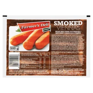 Famer's Deli Smoked Viennas Pack 500g Famer's Deli Smoked Viennas Pack 500g