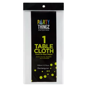 Party Thingz Rectangular White Table Cover 135cm x 270cm