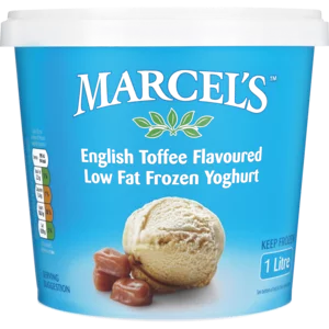 Marcel's English Toffee Flavoured Low Fat Frozen Yoghurt 1L Marcel's English Toffee Flavoured Low Fat Frozen Yoghurt 1L