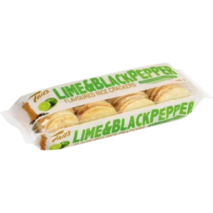 Tait's Lime & Black Pepper Rice Crackers 100g Tait's Lime & Black Pepper Rice Crackers 100g