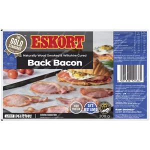 Eskort Wood Smoked Back Bacon 200g Eskort Wood Smoked Back Bacon 200g