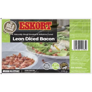Eskort Wood Smoked Lean Diced Bacon 200g Eskort Wood Smoked Lean Diced Bacon 200g