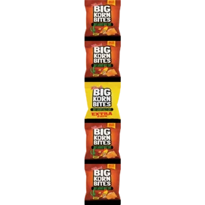 Willards Big Korn Bites Barbecue Flavoured Maize Chips 5x25g Willards Big Korn Bites Barbecue Flavoured Maize Chips 5x25g
