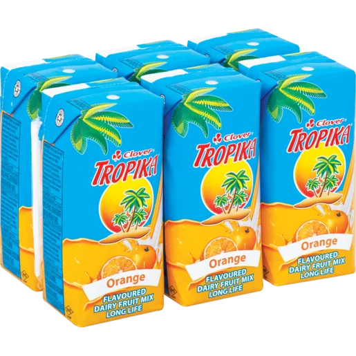 Clover Tropika Long Life Orange Dairy Blend 6x200ml Clover Tropika Long Life Orange Dairy Blend 6x200ml