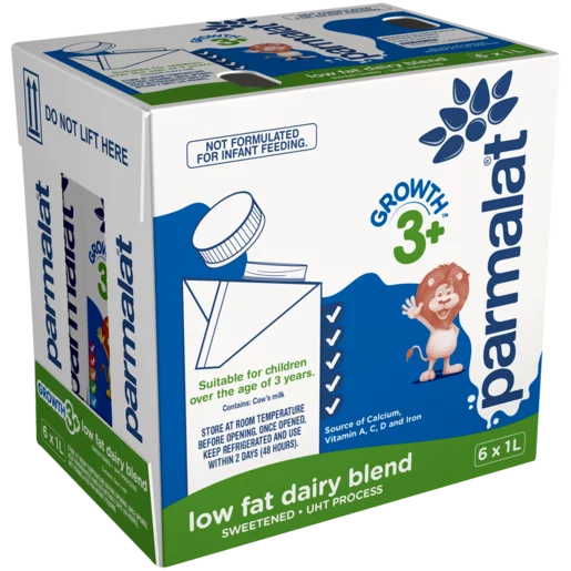 Parmalat Growth 3+ Low Fat Dairy Blend Milk Cartons 6x1L Parmalat Growth 3+ Low Fat Dairy Blend Milk Cartons 6x1L
