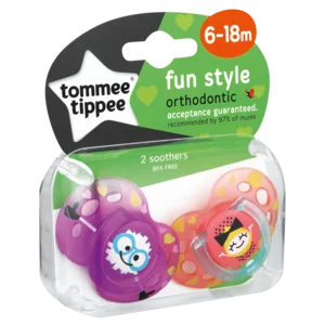 Tommee Tippee Fun Style Orthodontic Soother 6-18 Months 2 Pack
