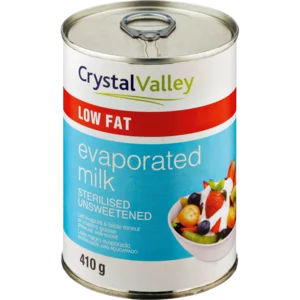 Crystal Valley Low Fat Evaporated Milk 410g Crystal Valley Low Fat Evaporated Milk 410g