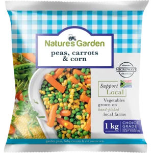 Natures Garden Frozen Peas, Carrots & Corn Mixed Vegetables 1kg