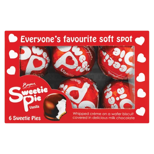 Beyers Chocolate Sweetie Pie Box 6x25g Beyers Chocolate Sweetie Pie Box 6x25g