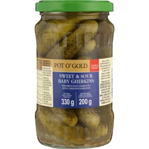 Pot O' Gold Baby Gherkins 330g Pot O' Gold Baby Gherkins 330g