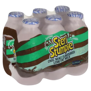 Steri Stumpie Limited Edition Chocolate Mint Flavoured Low Fat Milk 6x350ml Bottles