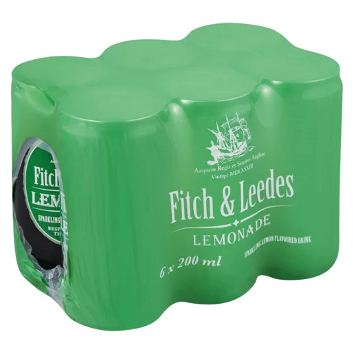Fitch & Leedes Lemonade Flavoured Sparkling Drink Cans 6x200ml