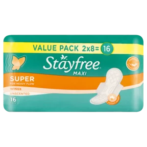 Stayfree Super Heavy Flow Unscented Sanitary Pads 16 Pack Stayfree Super Heavy Flow Unscented Sanitary Pads 16 Pack