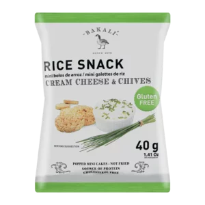 Bakali Cream Cheese & Chives Flavoured Rice Cakes 40g Bakali Cream Cheese & Chives Flavoured Rice Cakes 40g