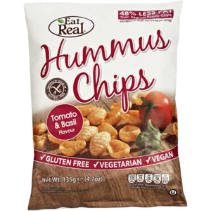 Eat Real Tomato & Basil Flavoured Hummus Chips 135g