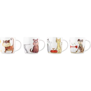 Cats & Dogs Coffee Mug Set 4 Pack