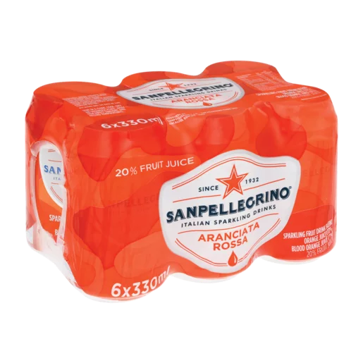 San Pellegrino Aranciata Rossa Orange Flavoured Sparkling Fruit Drink 6x330ml