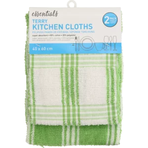 Essentials Terry Kitchen Towels 2 Pack Essentials Terry Kitchen Towels 2 Pack
