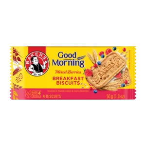 Bakers Good Morning Mixed Berries Flavoured Breakfast Biscuits 50g Bakers Good Morning Mixed Berries Flavoured Breakfast Biscuits 50g