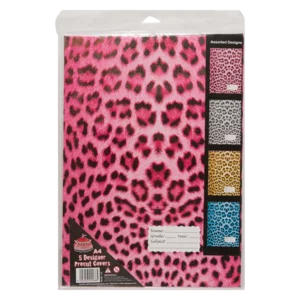 Carousel A4 Leopard Print Pre Cut Book Jackets 5 Pack Carousel A4 Leopard Print Pre Cut Book Jackets 5 Pack