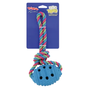 Petshop Assorted Rubber On Rope Dog Toy