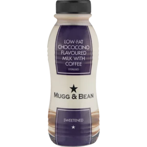 Mugg & Bean Low Fat Chococcino Flavoured Milk With Coffee 300ml Mugg & Bean Low Fat Chococcino Flavoured Milk With Coffee 300ml