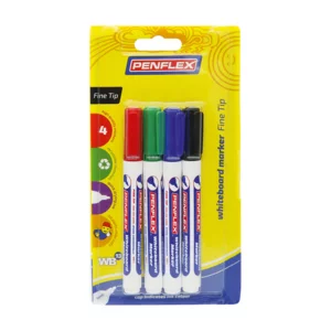 Penflex Assorted Fine Whiteboard Markers 4 Pack Penflex Assorted Fine Whiteboard Markers 4 Pack