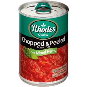 Rhodes Chopped & Peeled Tomatoes With Mixed Herbs 410g