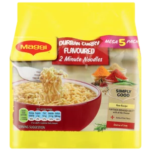 Maggi Durban Curry Flavoured Instant 2-Minute Noodles 5x73g Maggi Durban Curry Flavoured Instant 2-Minute Noodles 5x73g