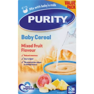 Purity Mixed Fruit Flavoured Baby Cereal With Milk 450g Purity Mixed Fruit Flavoured Baby Cereal With Milk 450g