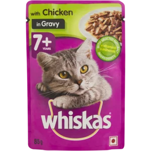 Whiskas Senior Chicken In Gravy Cat Food 85g Whiskas Senior Chicken In Gravy Cat Food 85g