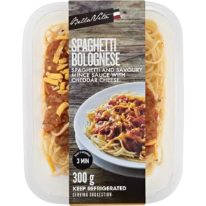 Bella Vita Fresh Spaghetti Bolognese Ready Meal 300g Bella Vita Fresh Spaghetti Bolognese Ready Meal 300g