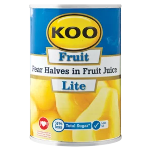 Koo Lite Pear Halves In Fruit Juice Can 410g Koo Lite Pear Halves In Fruit Juice Can 410g