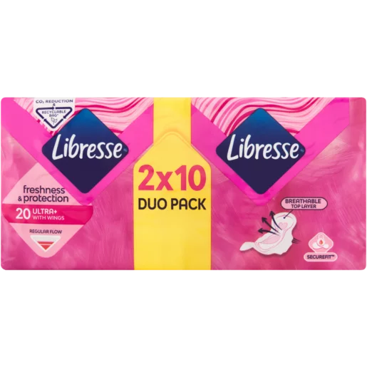 Libresse Freshness & Protection Ultra Duo Regular Sanitary Pads With Wings 2x10 Pack