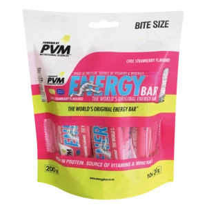 Pvm Chocolate & Strawberry Flavoured Bite Sized Energy Bars 10x20g Pvm Chocolate & Strawberry Flavoured Bite Sized Energy Bars 10x20g